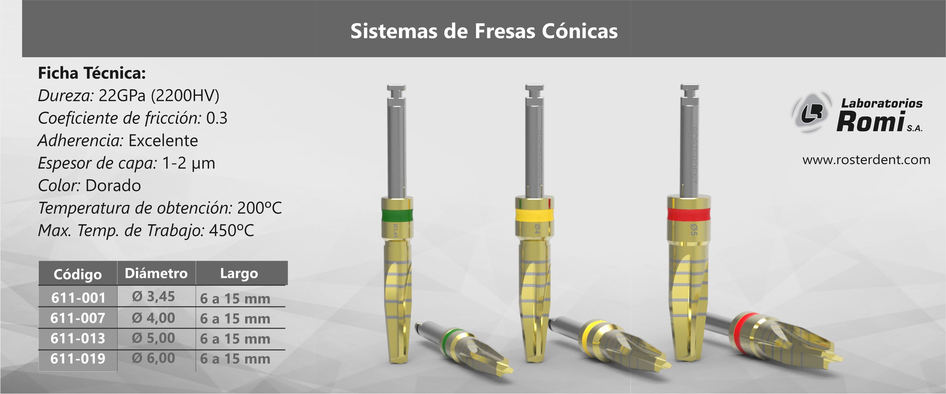 Fresas Conicas - Rosterdent